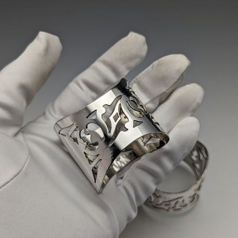 British Vintage Silver Plated Napkin Ring Pair